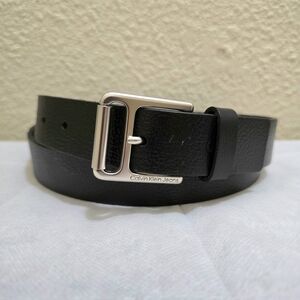 Calvin Klein Men's Modern Roller Bar Buckle‎ Black Leather Belt NEW Size XL